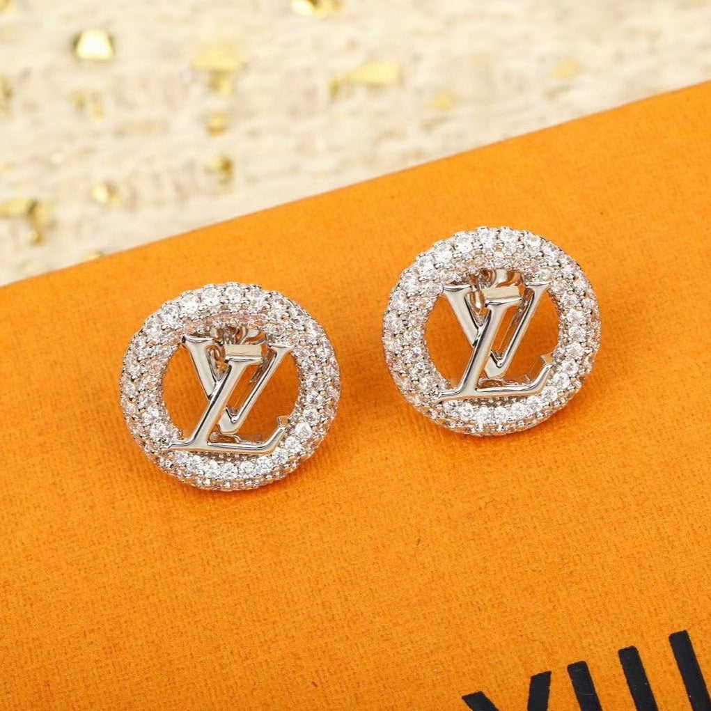 earrings lv logo
