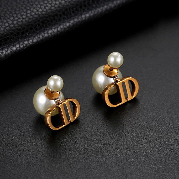 Dior Gold Tone Logo  Star Drop Tribales Earrings Dior  TLC