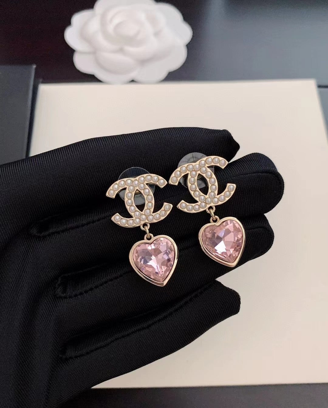 chanel crystal earrings